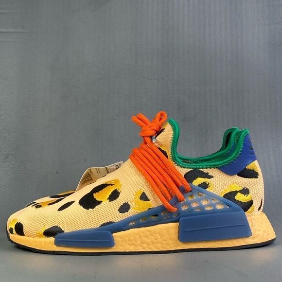 adidas Pharrell x NMD Human Race 'Animal Print - Pulse Amber' sneaker mens 10 - Picture 4 of 10